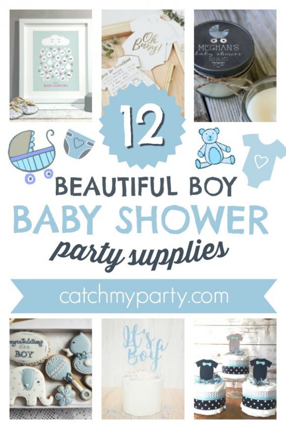 The 12 Most Beautiful Boy Baby Shower Party Supplies | CatchMyParty.com