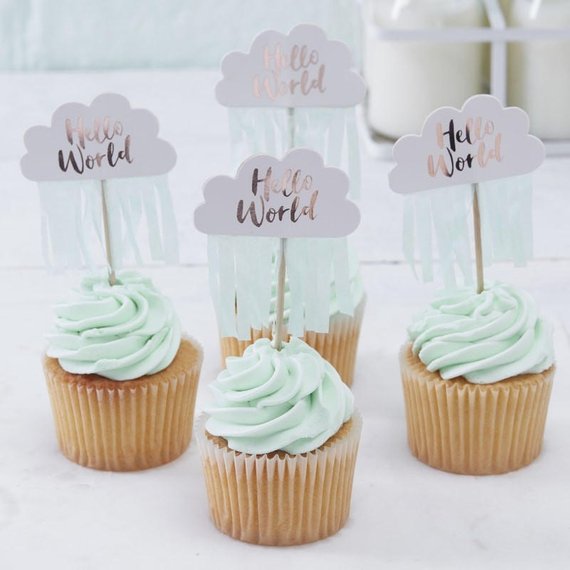 Boy baby shower party supplies - Cupcake Toppers | CatchMyParty.com