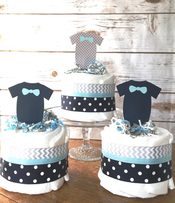 Boy baby shower party supplies - Diaper Cake | CatchMyParty.com