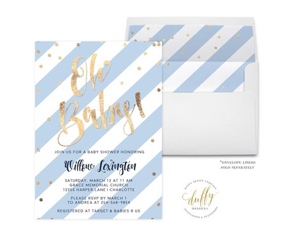 Boy baby shower party supplies - Invitation | CatchMyParty.com