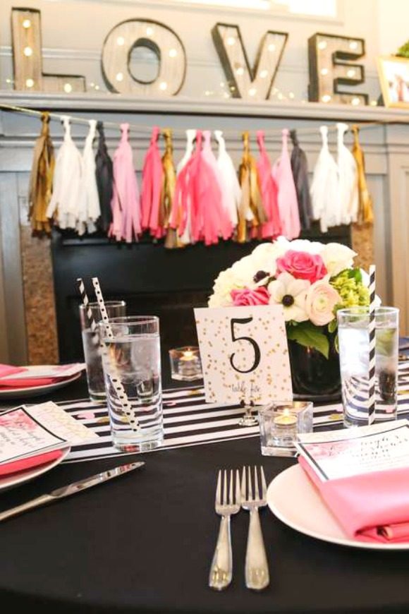 Kate Spade themed Bridal Shower | CatchMyParty.com