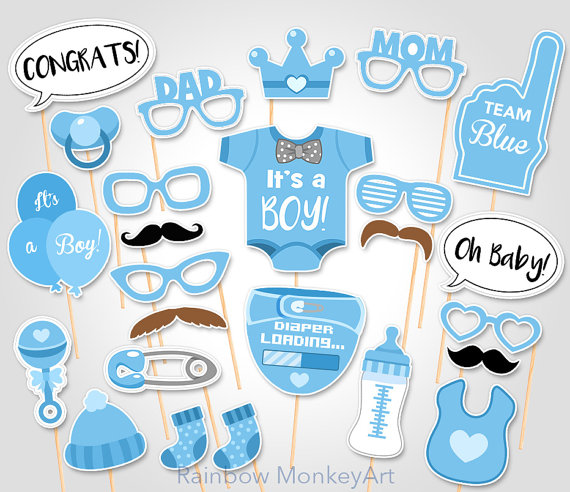 Boy baby shower party supplies - Photo Booth Props | CatchMyParty.com