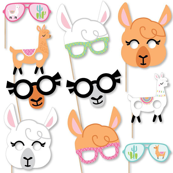 Llama party supplies - Photo Booth Props | CatchMyParty.com
