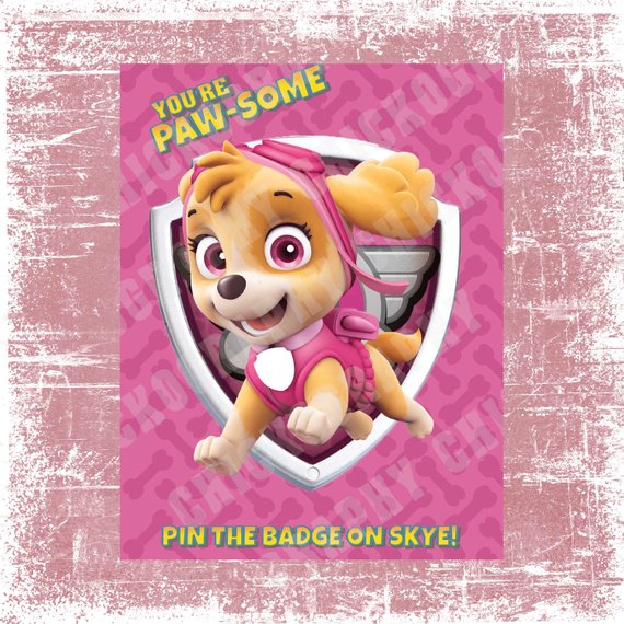 Paw Patrol party supplies - Pin the Badge | CatchMyParty.com