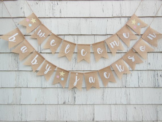 Gender Neutral baby shower party supplies - Backdrop | CatchMyParty.com