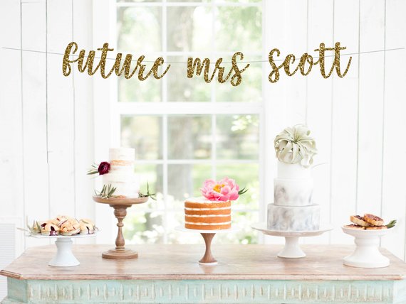 Bridal Shower party supplies - banner | CatchMyParty.com