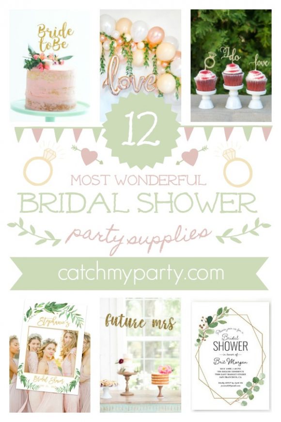 Here Are The 12 Most Wonderful Bridal Shower Party Supplies | CatchMyParty.com