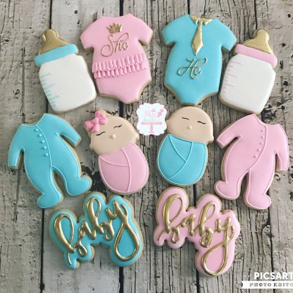 Gender Reveal party supplies - Cookies | CatchMyParty.com