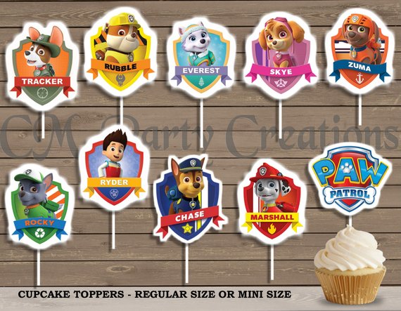 Paw Patrol party supplies - Cupcake Toppers | CatchMyParty.com
