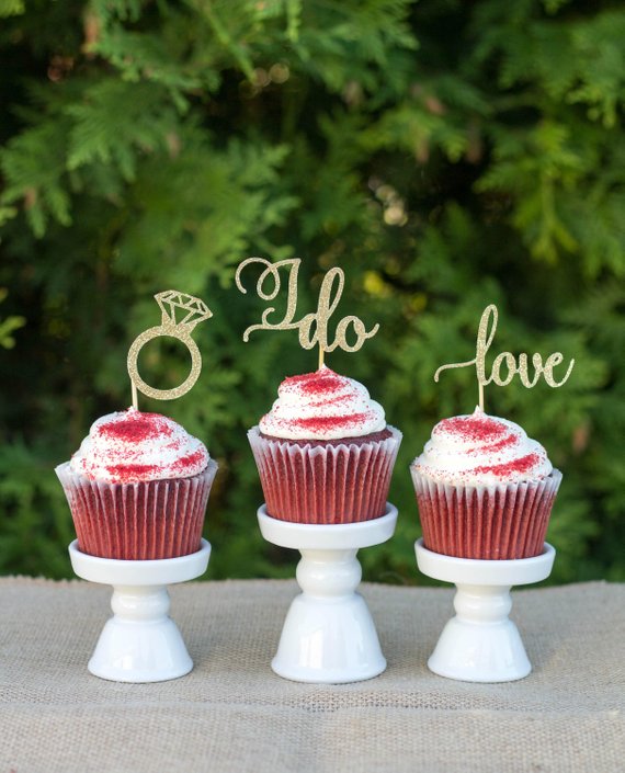 Bridal Shower party supplies - Cupcake Toppers | CatchMyParty.com
