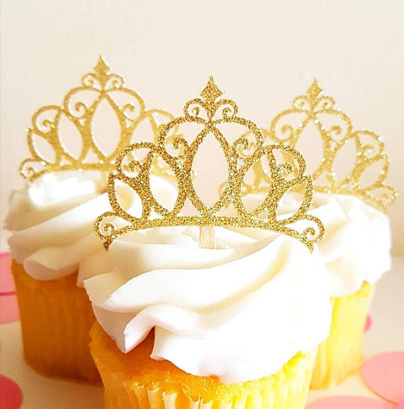 Quinceanera Princess Tiara Cupcake Toppers