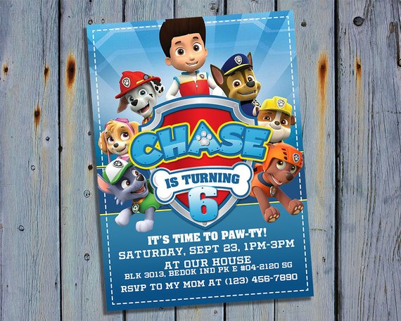 Paw patrol party invitation | CatchMyParty.com