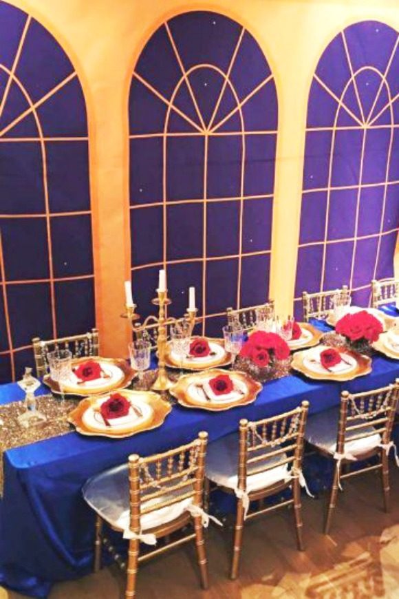 Beauty and the Beast Table Settings | CatchMyParty.com