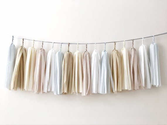 Gender Neutral baby shower party supplies - Tassel Garland | CatchMyParty.com