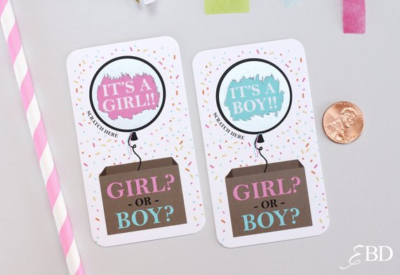 Gender Neutral baby shower party game supplies - Scratch Off Cards | CatchMyParty.com