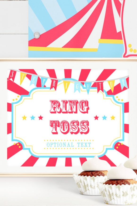 Circus party game supplies - Party Signs