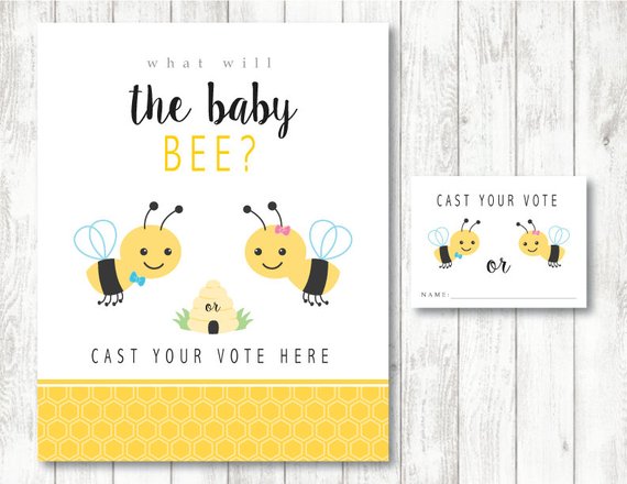 Gender Neutral baby shower party game supplies - Vote | CatchMyParty.com