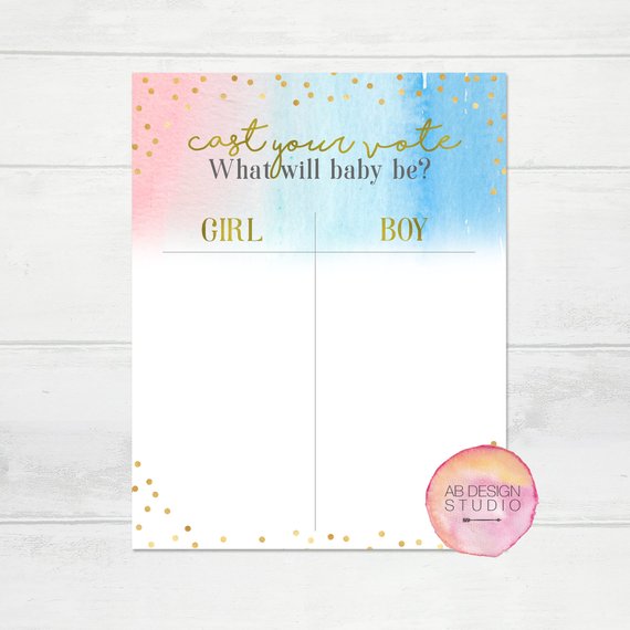 Gender Neutral baby shower party game supplies - Voting Board | CatchMyParty.com