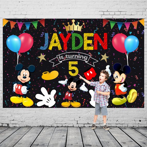 Mickey Mouse party supplies - Backdrop | CatchMyParty.com