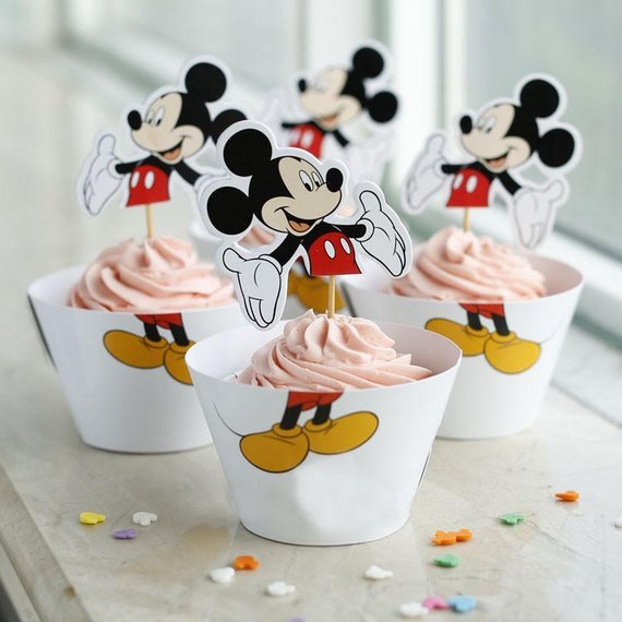 Mickey Mouse party supplies - Cupcake Toppers and Wrappers | CatchMyParty.com