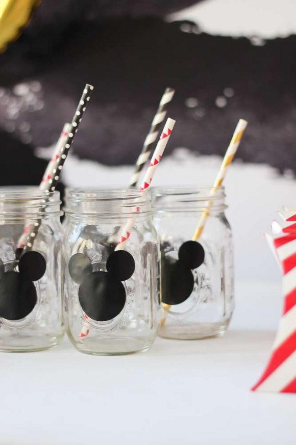Mickey Mouse Drink Jars | CatchMyParty.com