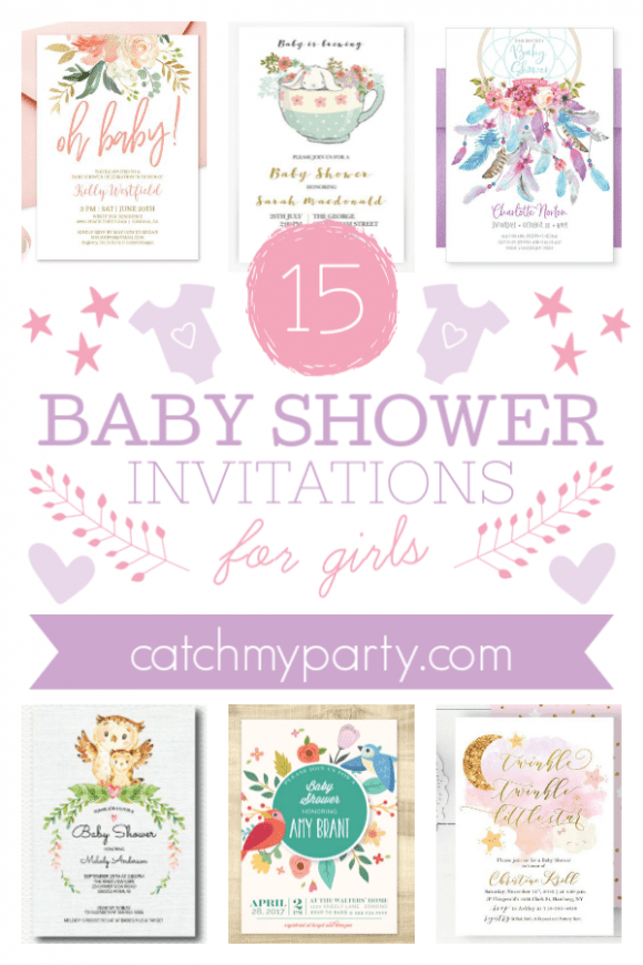 The 15 Prettiest Baby Shower Invitations for Girls | CatchMyParty.com