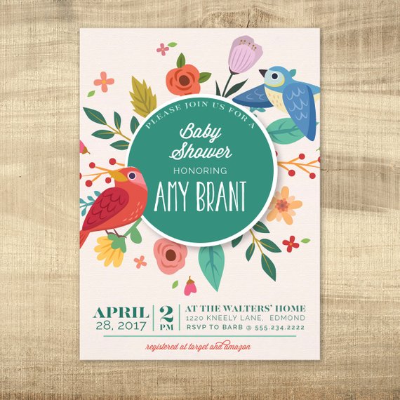 Bird Baby Shower Invitation | CatchMyParty.com