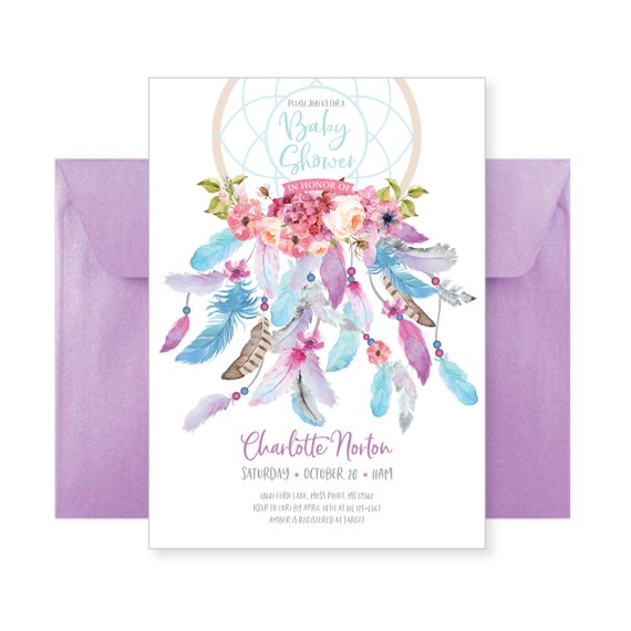 Boho Chic Baby Shower Invitation | CatchMyParty.com