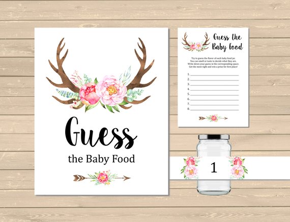 Baby shower party game supplies - Guess the Baby Food | CatchMyParty.com
