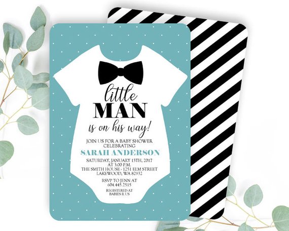 Little Man Baby Shower Invitation | CatchMyParty.com
