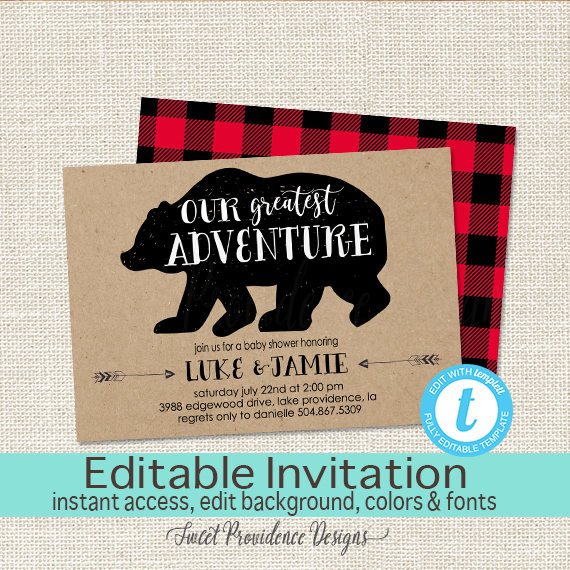 Lumberjack Baby Shower Invitation | CatchMyParty.com