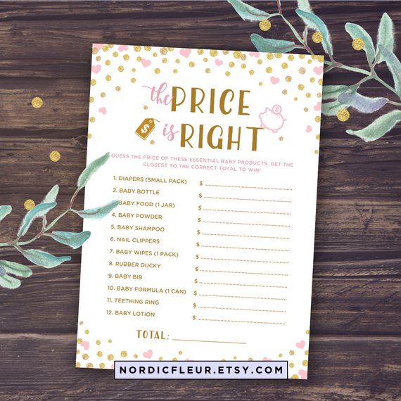 Baby shower party game supplies - The Price is Right | CatchMyParty.com
