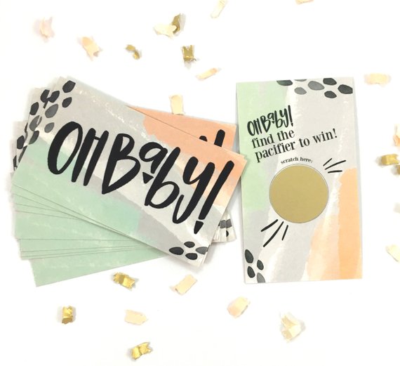 Baby shower party game supplies - Scratch Off Cards | CatchMyParty.com