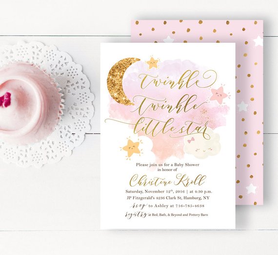 Twinkle Twinkle Little Star Baby Shower Invitation | CatchMyParty.com