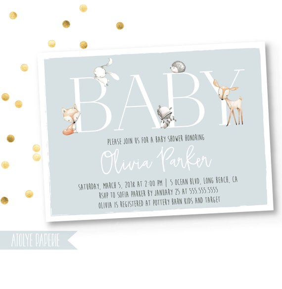 Woodland Baby Shower Invitation | CatchMyParty.com