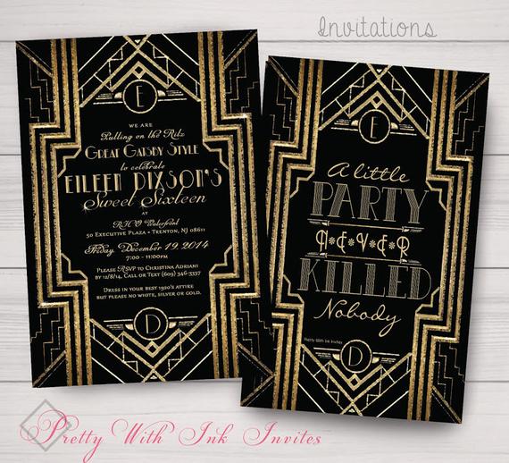 Great Gatsby Sweet 16 Invitation | CatchMyParty.com