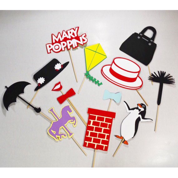 Mary Poppins party supplies - Photo Booth Props | CatchMyParty.com