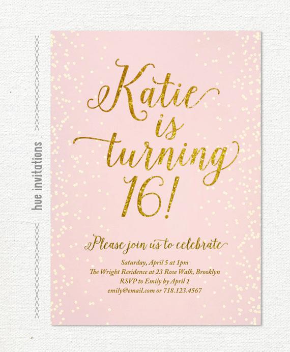 Pink Sweet 16 Invitation | CatchMyParty.com