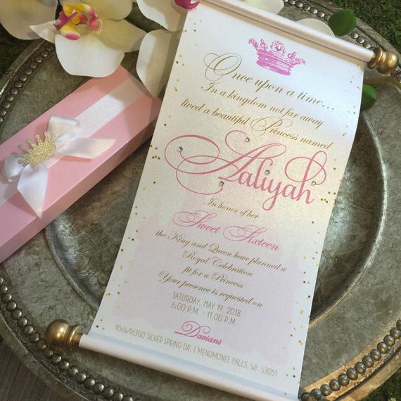 Princess Sweet 16 Invitation | CatchMyParty.com