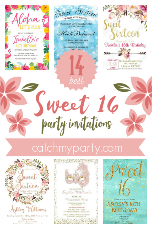 The 12 Most Glamorous Sweet 16 Party Invitations | CatchMyParty.com