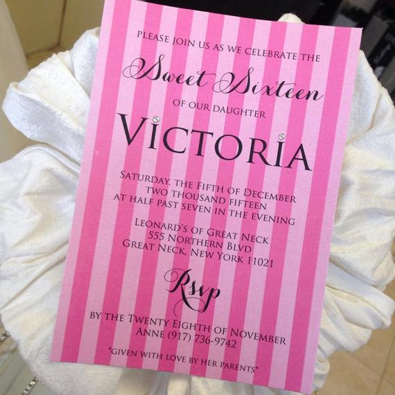 Victoria's Secret Sweet 16 Invitation | CatchMyParty.com