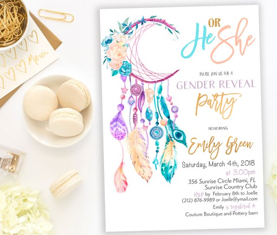 Gender Neutral Boho Chic Baby Shower Invitation | CatchMyParty.com