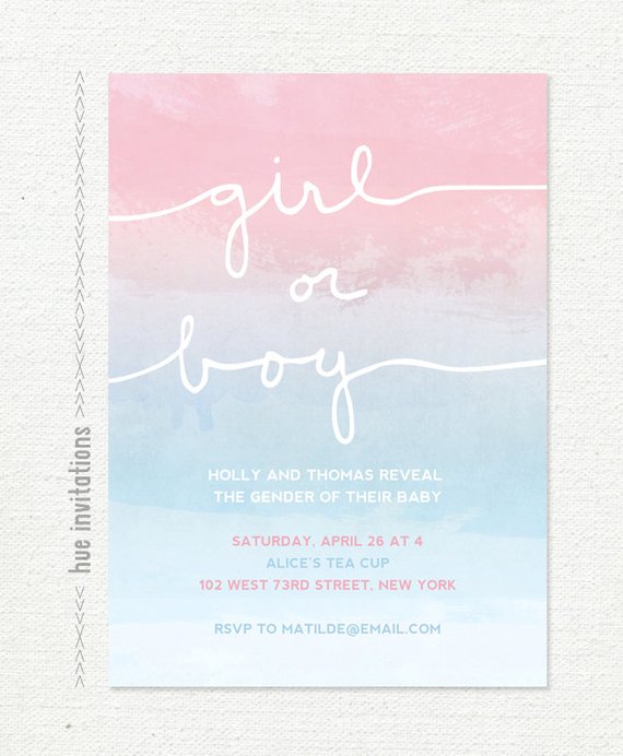 Gender Reveal Baby Shower Invitation | CatchMyParty.com