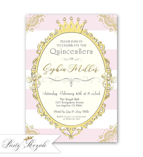 Vintage Quinceanera Princess Party Invitation