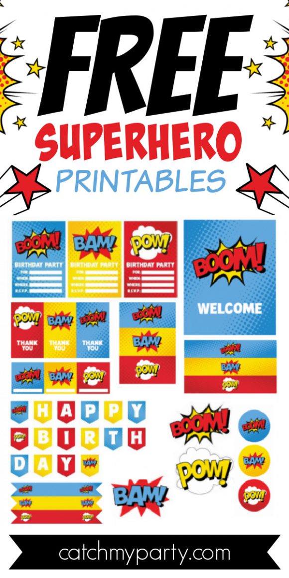 Download These Awesome Free Superhero Party Printables! - The Catch My ...
