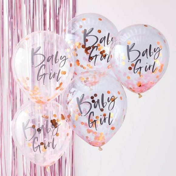 Baby Girl Confetti Baby Shower Balloons