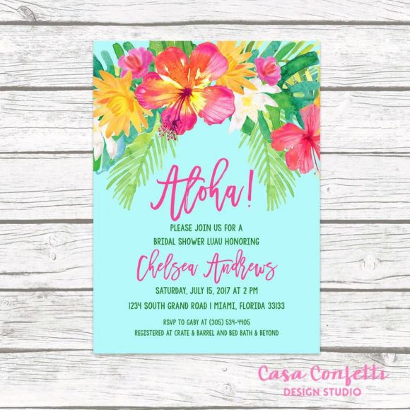 Luau Bridal Shower Invitation