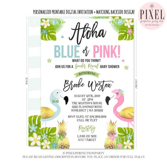 Luau Gender Reveal Invitation