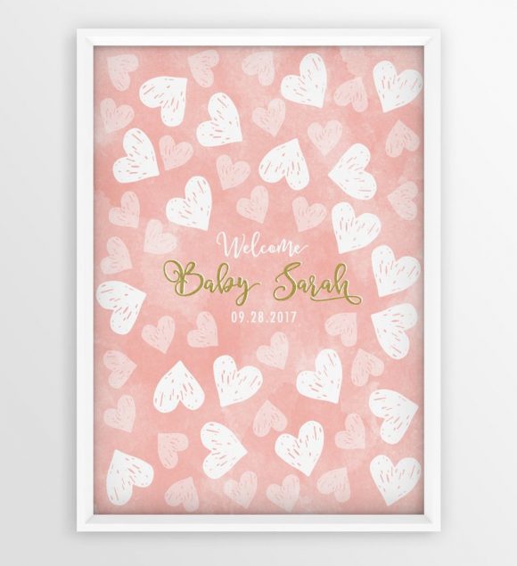 Girl Baby Shower Guest Book Poster