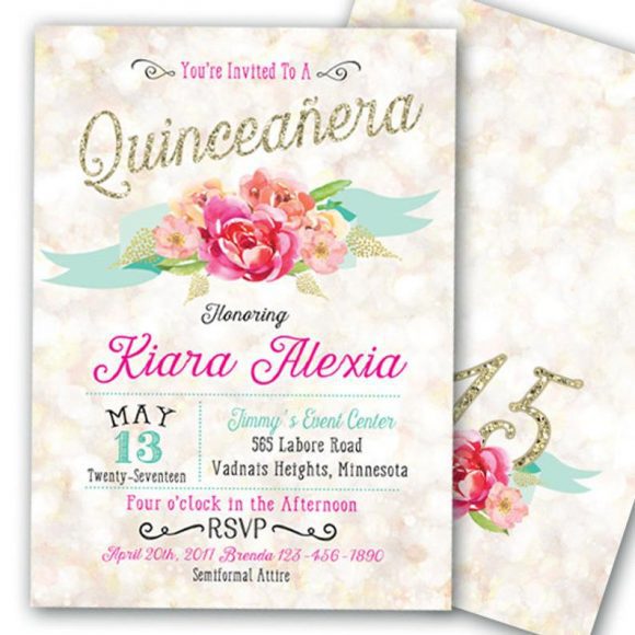 Luau Quinceanera party invitation